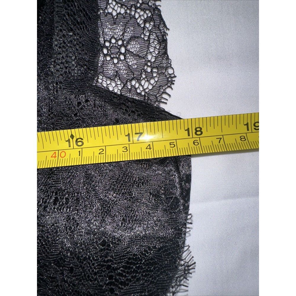 Victorias Secret Bodysuit Womens Satin Lace‎ Cap Sleeve V-Neck Polyester Black M - Picture 9 of 10